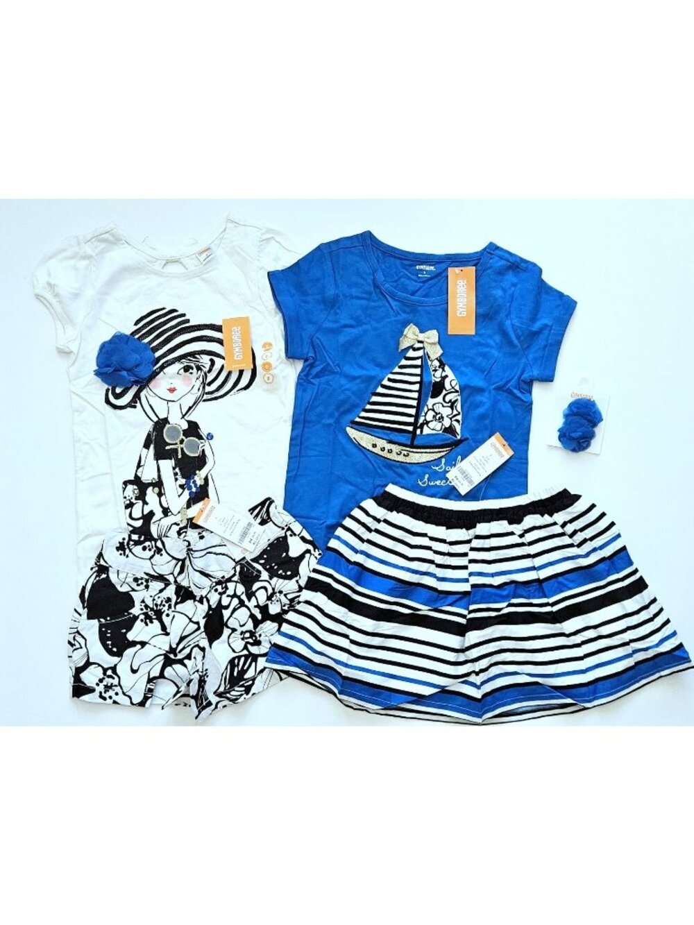 Gymboree NEW NWT Spring Getaway 7-8 Tee Top Shorts Skirt Hair Lot